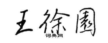 王正良王徐園行書個性簽名怎么寫