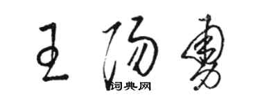 駱恆光王陽勇草書個性簽名怎么寫