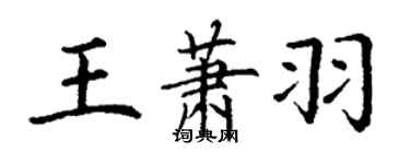 丁謙王蕭羽楷書個性簽名怎么寫