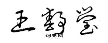 曾慶福王靜瑩草書個性簽名怎么寫