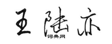 駱恆光王陸亦行書個性簽名怎么寫