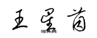 梁錦英王星茵草書個性簽名怎么寫