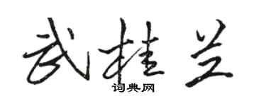 駱恆光武桂蘭行書個性簽名怎么寫