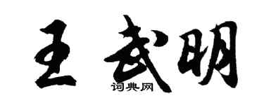胡問遂王武明行書個性簽名怎么寫