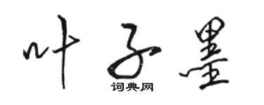 駱恆光葉子墨行書個性簽名怎么寫
