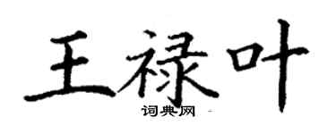 丁謙王祿葉楷書個性簽名怎么寫