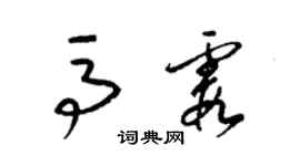 梁錦英馬霞草書個性簽名怎么寫