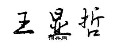 曾慶福王顯哲行書個性簽名怎么寫