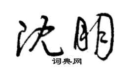 曾慶福沈朋草書個性簽名怎么寫