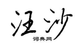 王正良汪沙行書個性簽名怎么寫