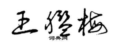 曾慶福王艦梅草書個性簽名怎么寫