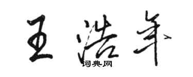 駱恆光王浩年行書個性簽名怎么寫