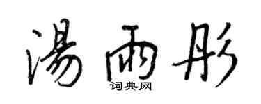 王正良湯雨彤行書個性簽名怎么寫