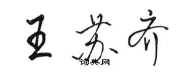 駱恆光王蘇齊行書個性簽名怎么寫