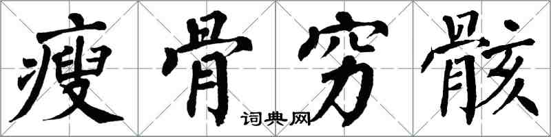 翁闓運瘦骨窮骸楷書怎么寫