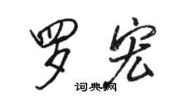 駱恆光羅宏行書個性簽名怎么寫