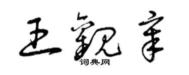 曾慶福王觀章草書個性簽名怎么寫