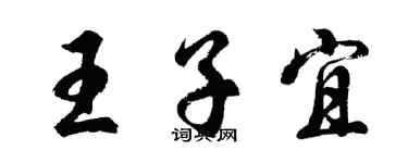胡問遂王子宜行書個性簽名怎么寫
