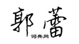 王正良郭蕾行書個性簽名怎么寫