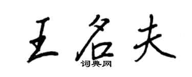 王正良王名夫行書個性簽名怎么寫