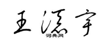 梁錦英王添宇草書個性簽名怎么寫