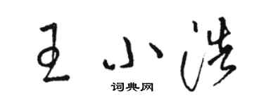 駱恆光王小浩草書個性簽名怎么寫