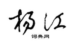 梁錦英楊江草書個性簽名怎么寫