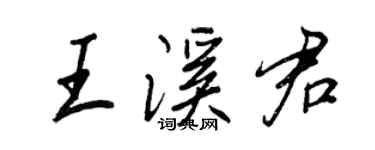 王正良王溪君行書個性簽名怎么寫