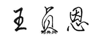 駱恆光王貞恩行書個性簽名怎么寫