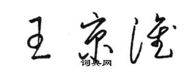 駱恆光王京淮草書個性簽名怎么寫