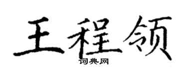 丁謙王程領楷書個性簽名怎么寫