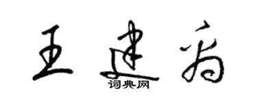 梁錦英王建禹草書個性簽名怎么寫