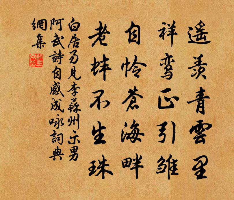 白居易見李蘇州示男阿武詩自感成詠書法作品欣賞