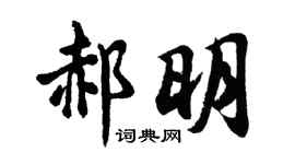 胡問遂郝明行書個性簽名怎么寫