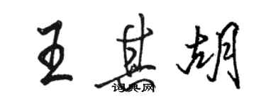 駱恆光王其胡行書個性簽名怎么寫