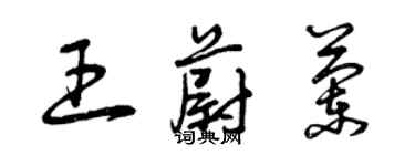 曾慶福王蔚蘭草書個性簽名怎么寫