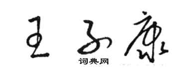 駱恆光王子康草書個性簽名怎么寫