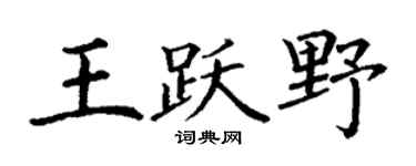 丁謙王躍野楷書個性簽名怎么寫