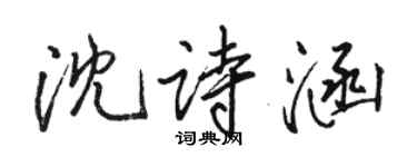 駱恆光沈詩涵行書個性簽名怎么寫