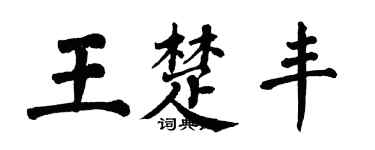 翁闓運王楚豐楷書個性簽名怎么寫