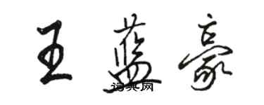 駱恆光王藍豪行書個性簽名怎么寫