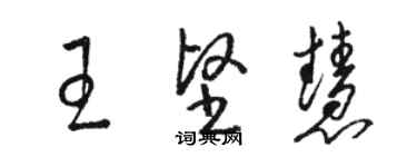 駱恆光王堅慧草書個性簽名怎么寫