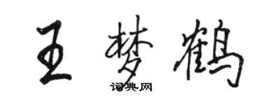 駱恆光王夢鶴行書個性簽名怎么寫