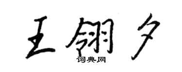 王正良王翎夕行書個性簽名怎么寫