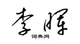梁錦英李暉草書個性簽名怎么寫