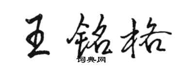 駱恆光王銘格行書個性簽名怎么寫