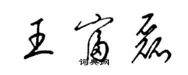 梁錦英王富磊草書個性簽名怎么寫