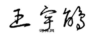 曾慶福王宇鵑草書個性簽名怎么寫