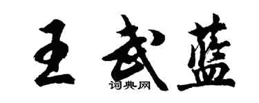胡問遂王武藍行書個性簽名怎么寫