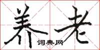 駱恆光養老楷書怎么寫